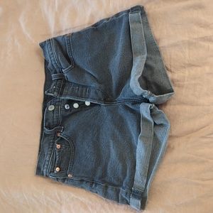 Levi's black denim shorts